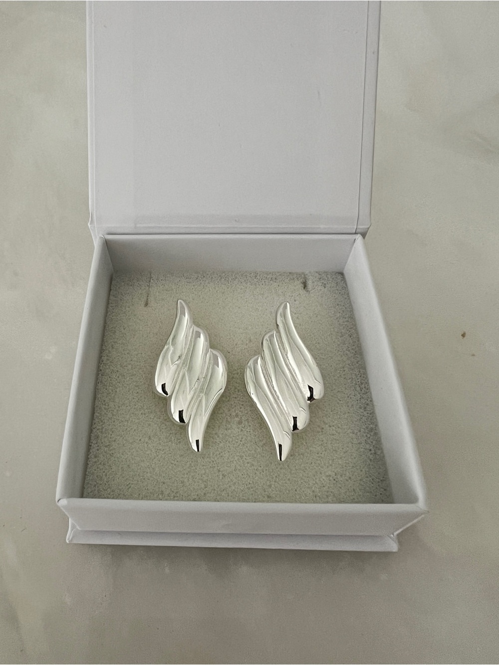 Heaven Mayhem silver wing earrings